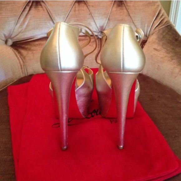 Christian Louboutin Exagona Metallic Crisscross Platform Red  Exagona Crisscross Platform Sandal main image 2